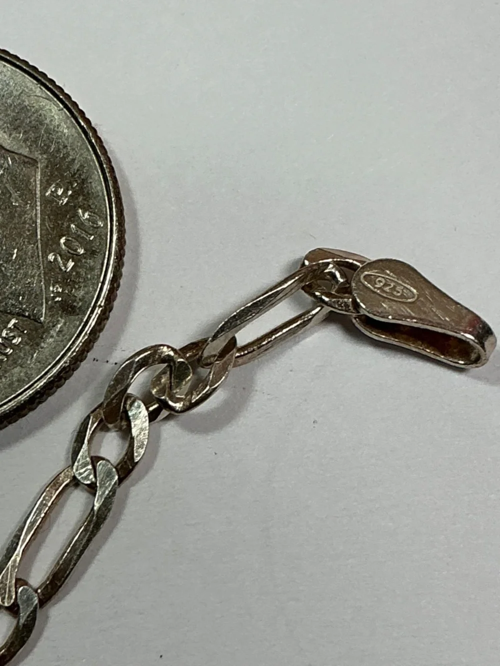 Sterling Silver Figaro Chain / Necklace.  22 inches long